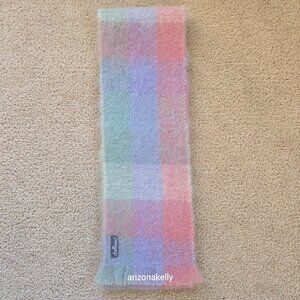NWOT Mohair Scarf Pastel Plaid Pink Lavender St. Albans Australia